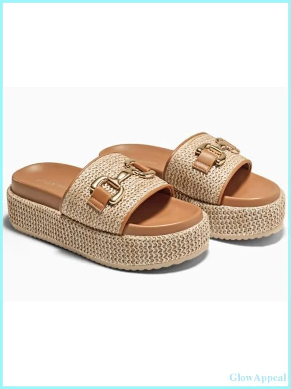 Raffia Platform Sandals Espadrilles Slip On Open Toe Beach Slide Shoes